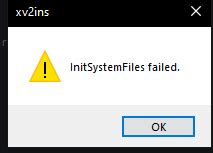 initcharalist failed. . Xv2ins error initcharalist failed